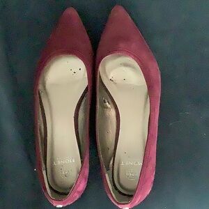 Purple suede ballet flats